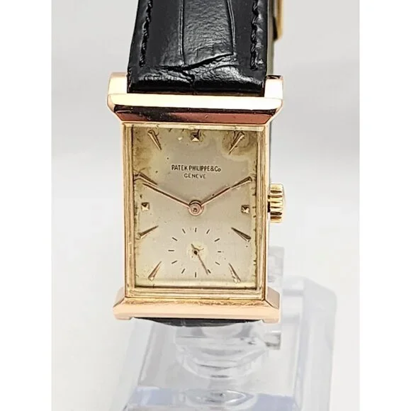 Vintage Patek Philippe 2404 Canape Art Deco Architectural 1950s 18K Rose Gold - Picture 2 of 16